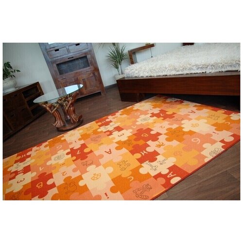 RugsX Preproge Otroška talna obloga PUZZLE oranžna 100x150 cm Oranžna Cene