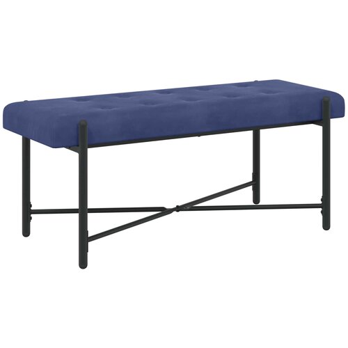  Klupa s gumbima i jastučićima Policijska plava 110 x 40 x 46 cm Slike