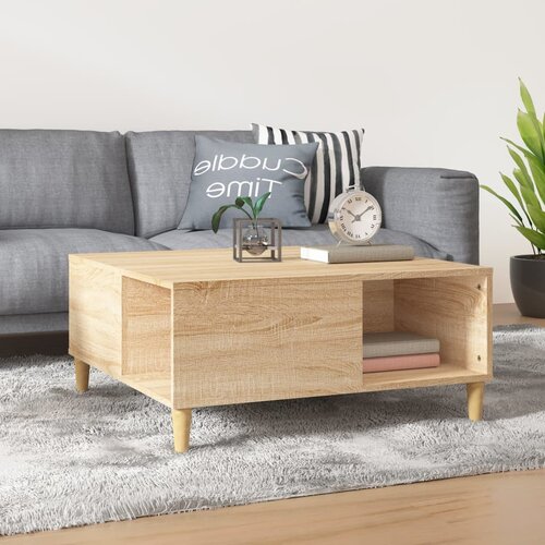 vidaXL Klubska mizica sonoma hrast 80x80x36,5 cm inženirski les Cene