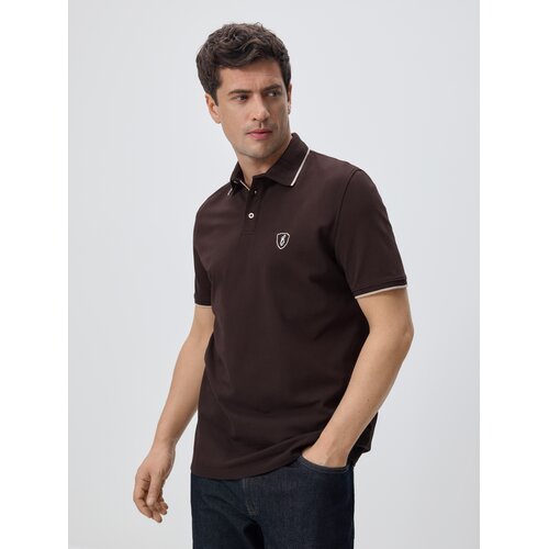 Reserved Regular fit polo-majica - tamnosmeđe Cijene