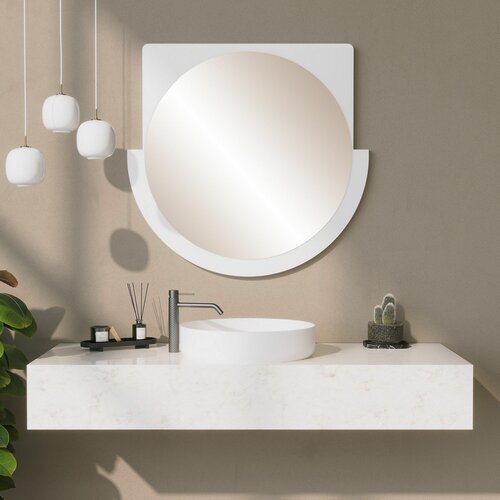 HANAH HOME lucky mirror - white white decorative mirror Slike