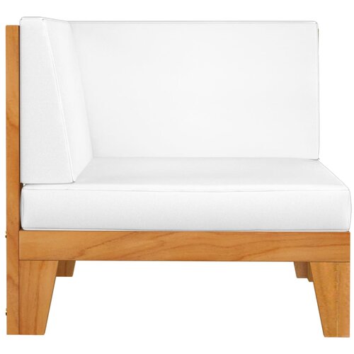 Maison Chic Sekcijski kotni kavč - Sofa - Kanape in kremno bele blazine trden akacijev les, (21727791) Cene