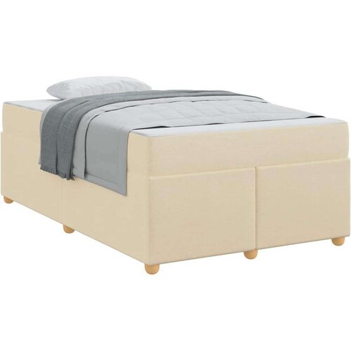  Okvir za krevet s madracem Krema 120 x 190 cm tkanina Slike