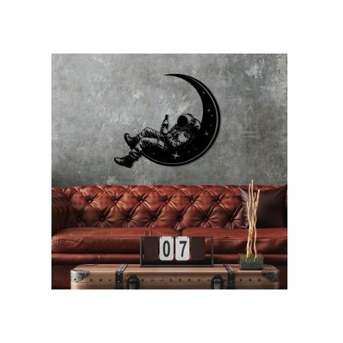 Wallxpert dekorativni metalni zidni pribor 3D space boozer crna boja Slike