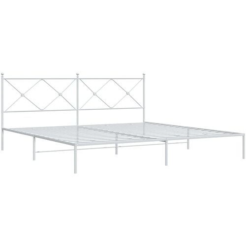 vidaXL Kovinski posteljni okvir z vzglavjem bel 200x200 cm, (21151846) Cene
