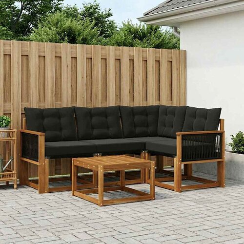  Set vanjskih sofa 5 kom. Prirodna i crna Cijene