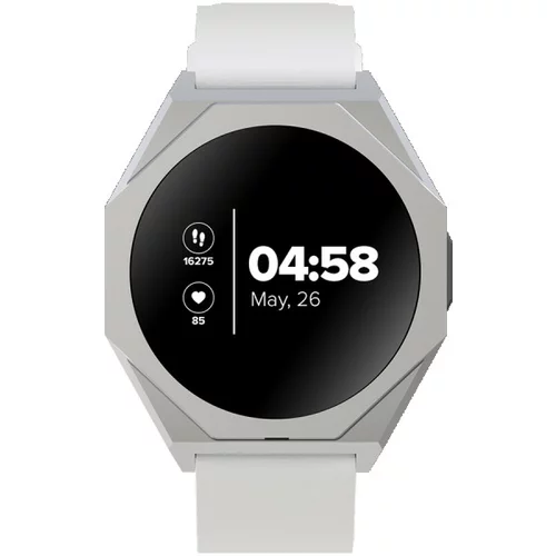 Canyon Otto SW-86, Smart watch Realtek 8762DK LCD 1.3'' LTPS 360X360px, G+F 1+gesture 192KB Li-ion polymer battery 3.7v 280mAh,Silver aluminum alloy case middle frame+plastic bottom case+white silicone strap+silver strap buckle host:45.4*42.4*9.6mm Strap: