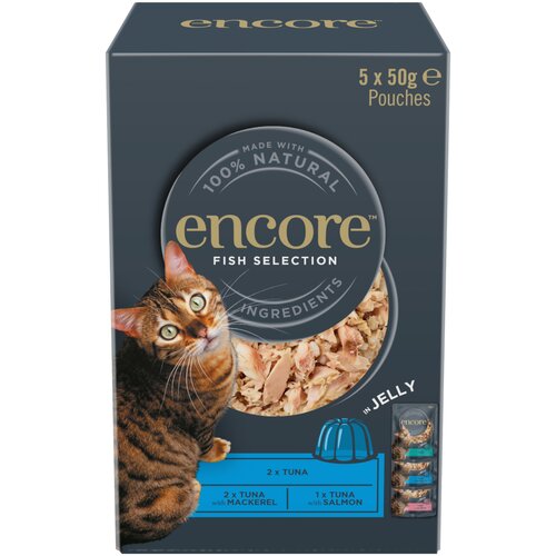4 + 1 gratis! 5 x 50 g Encore Cat Pouch - Izbor ribe u želeu (3 vrste) Cijene