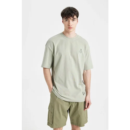 Defacto Comfort Fit Crew Neck Printed Short Sleeve T-Shirt