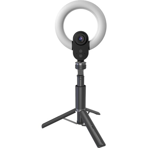 Lorgar Circulus 910, Streaming web camera, 5MP 2592X1944 max resolution, up to 60fps, 1/2.8″, Sony STARVIS CMOS image sensor, full glass lens, 5.5” built-in ring light (1700-14 000K), foldable tripod, auto focus, dual microphones with AI noise reduction, USB Type C, size: 470*133*115mm, 0.525kg, black+white Cijene