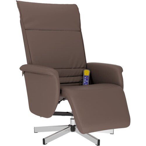 Maison Chic masažni naslanjač - Relax naslanjač z naslonom za noge rjavo umetno usnje, (22061992) Slike