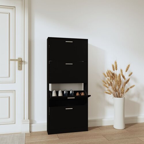 vidaXL Ormarić za cipele crni 59x17x150 cm od konstruiranog drva Cijene