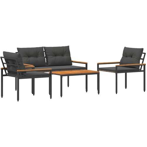 vidaXL Zunanji pohištveni set 4 pcs Temno siva poli ratan, (5000293214) Cene