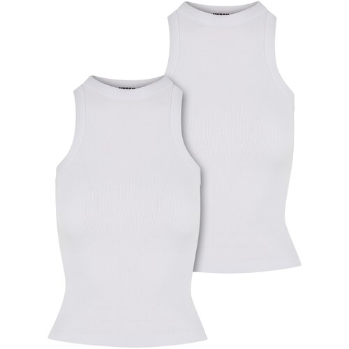 UC Ladies Women&amp;#039;s Racer Back Rib Tank Top - 2 Pack White+White Slike