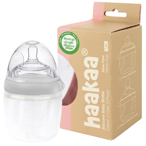 Haakaa plastična bočica silikon 3. gen 160 ml gray Slike