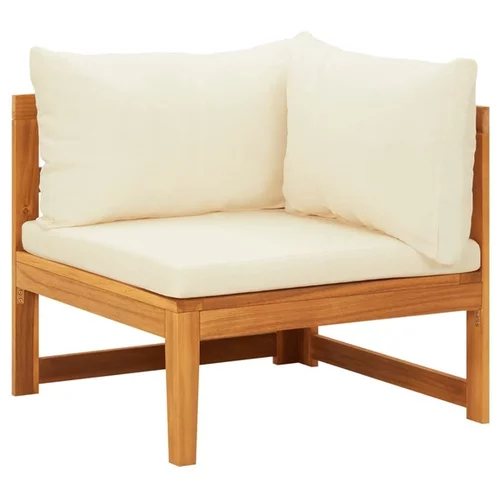 Kotni kavč s kremno belimi blazinami trakacijev les
