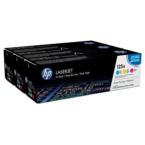  125A 3-pack Cyan/Magenta/Yellow Original LaserJet Toner Cartridges Slike