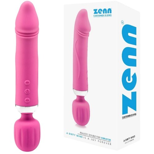Zenn Vibrator Realistic Double Fun Pink Slike