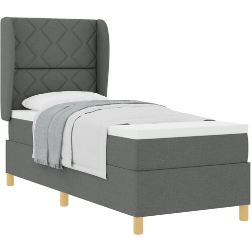 vidaXL Box Spring postelja z vzmetnico temno siva 80x200 cm tkanina Cene