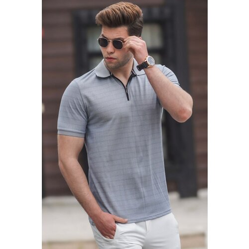 Madmext Gray Polo Neck Men's Knitwear T-Shirt 5117 Slike