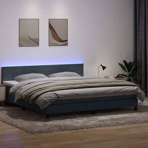 Box Spring krevet s madracem i LED tamnosivi 180x220 cm bar&scaron;unasti Cijene