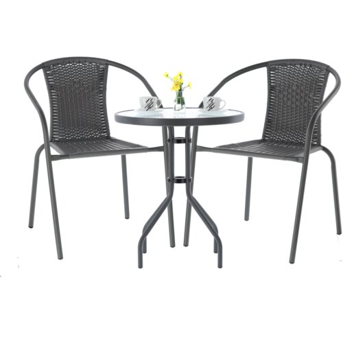 Molarem Home garnitura vrtnog namje&amp;scaron;taja &amp;quot;BISTRO&amp;quot; - Siva Slike