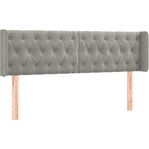 Maison Chic Vzglavna omarica - Nočna omarica - Posteljna omarica z u&amp;scaron;esi svetlo sivo 147x16x78/88 cm žamet, (21708804) Slike