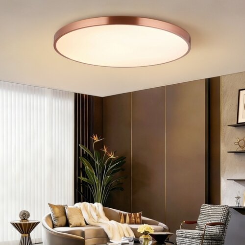  Immax NEO 07324L-LED prigu&amp;scaron;iva stropna svetiljka SEMPLICI 128W/230V prečnik 100 cm Wi-Fi Tuya zlatna + daljinski upravljač Slike