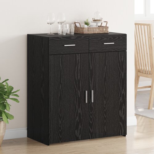 VidaXL shranjevalna omara Črna bukev 80x42.5x93.5 cm Inženirski les Slike