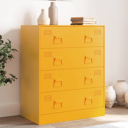 VidaXL Komoda gorčično rumena 67x39x83 cm jeklo Slike