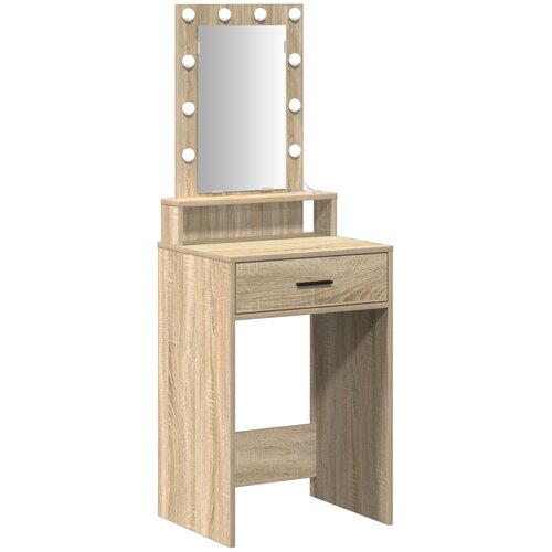 VidaXL Toaletni Stol s LED Osvjetljenjem - Sonoma Hrast - 50x41x140 cm Slike