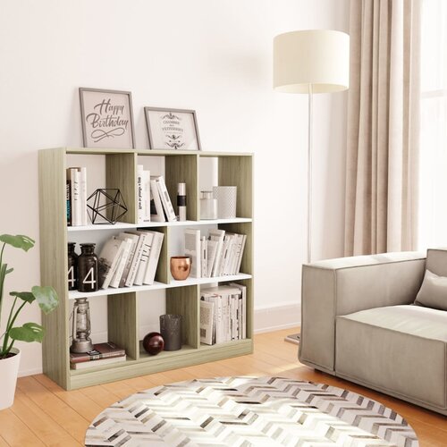Furnova Knjižna omara bela in sonoma hrast 97,5x29,5x100 cm, (21932461) Slike