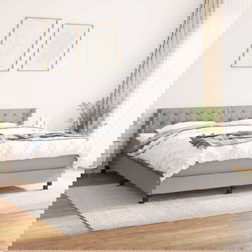  Box spring s madracem svjetlosiva 160x200 cm tkanina Slike