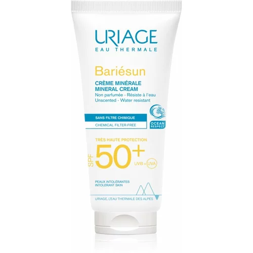 Uriage Bariésun Mineral Cream SPF 50+ mineralna zaštitna krema za lice i tijelo SPF 50+ vodootporni 100 ml