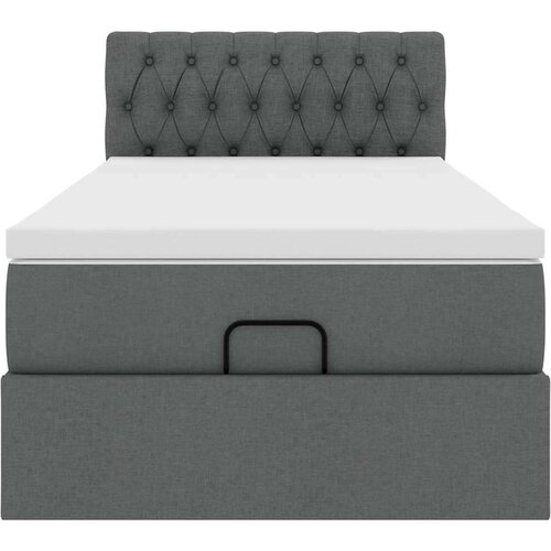 VidaXL otomanski krevet s madracem tamnosivi 90x200 cm tkanine Slike