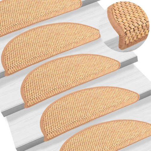  Samolepilne preproge za stopnice 15 kos 56x17x3 cm sisal, (20980939) Cene