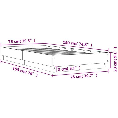  Okvir za krevet bijeli 90x190 cm konstruirano drvo Slike