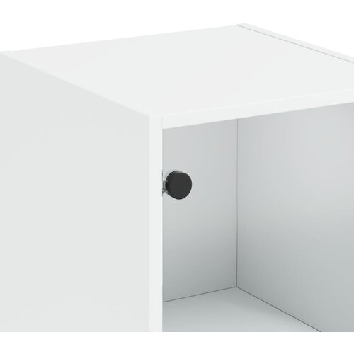  Visoka komoda sa staklenim vratima bijela 35 x 37 x 142 cm Slike
