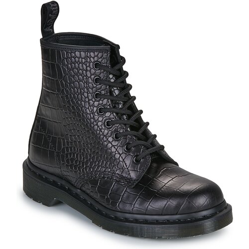 Dr. Martens Pol&amp;scaron;kornji 1460 Croco 8 Eye Boot Black New Vibrance Croco Črna Slike
