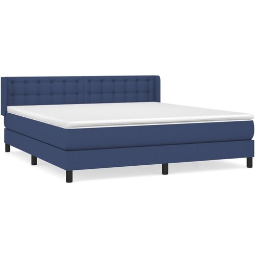 vidaXL Box spring postelja z vzmetnico modra 160x200 cm blago, (20893706) Cene