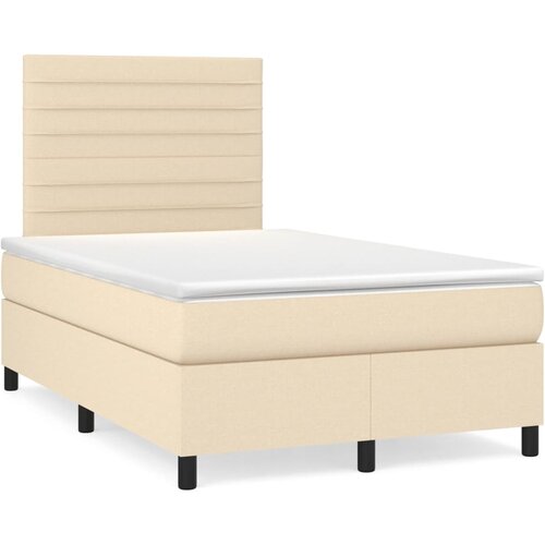 Krevet box spring s madracem krem 120 x 190 cm od tkanine Slike