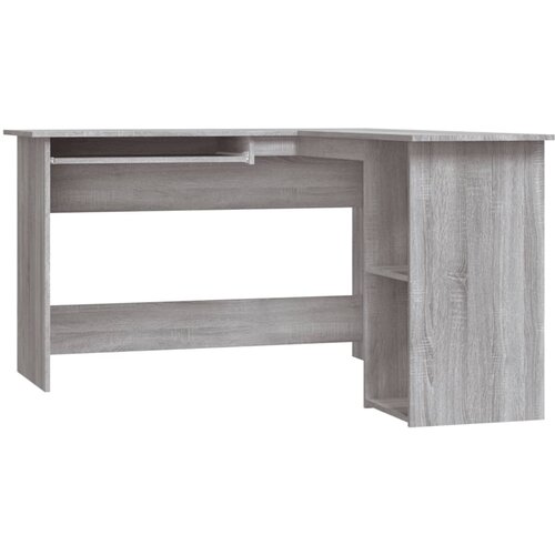 Maison Chic Kotna Pisalna miza - pisarni&amp;scaron;ka miza - Računalni&amp;scaron;ka miza siva sonoma 120x140x75 cm inženirski les, (21785092) Slike