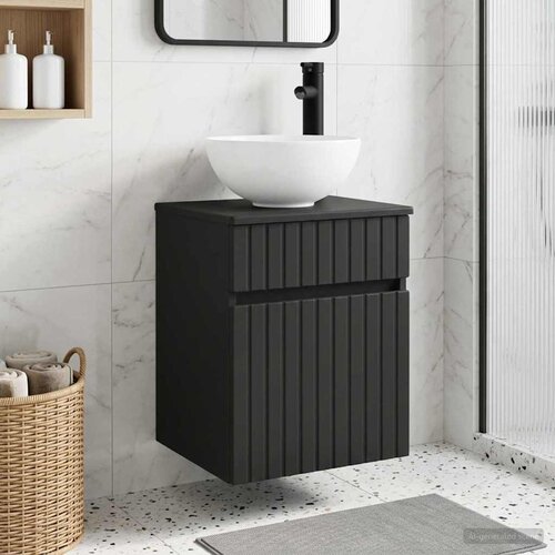  Umivaonik s policom za zid Crna 39 x 41 x 64,5 cm Cene