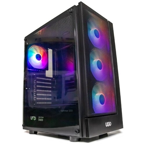 UGD Kuciste Hammer 3313, ATX, providna stranica, ugradjena 4xRGB kulera, Crno Cene