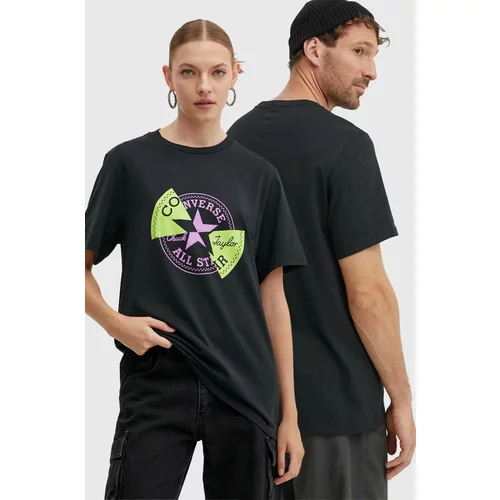 Converse Bombažna kratka majica črna barva, 10026427-A01