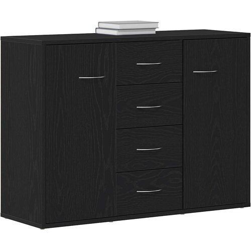  Komoda crni hrast 88x30x64 cm Inženirsko drvo Slike