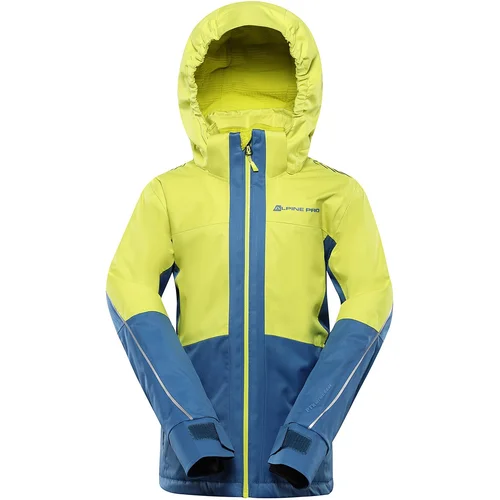 Alpine pro Children's ski jacket with ptx membrane REAMO sulphur spring