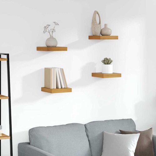  Polica na zidu 4 pcs Smeđa 23 x 23,5 x 4 cm Konstruirano drvo Cijene