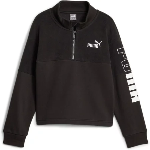 Puma Sweater majica crna / bijela