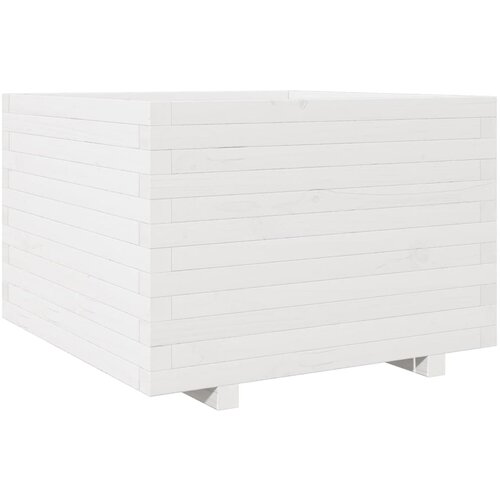 Vrtna sadilica bijela 70x70x49,5 cm od masivne borovine Slike